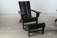 Load image into Gallery viewer, Set of 2 Polywood Black Adirondack Chairs with Matching Ottomans
