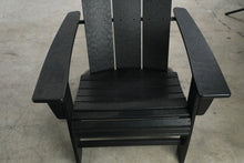 Load image into Gallery viewer, Set of 2 Polywood Black Adirondack Chairs with Matching Ottomans
