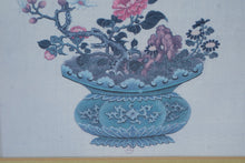 Load image into Gallery viewer, Pair of Framed Asian Bird and Floral Vase Prints with Gold Mats 16.5 x 18.5
