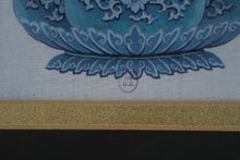 Load image into Gallery viewer, Pair of Framed Asian Bird and Floral Vase Prints with Gold Mats 16.5 x 18.5
