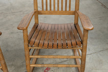 Load image into Gallery viewer, Pair of Cracker Barrel Solid Oak High Back Rocking Chairs
