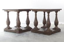 Load image into Gallery viewer, Pair of Rustic Side Tables with Pedestal Posts
