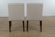Load image into Gallery viewer, Pair of Safavieh Upholstered Dining Chairs with Nailhead Trim in Neutral Linen

