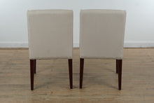 Load image into Gallery viewer, Pair of Safavieh Upholstered Dining Chairs with Nailhead Trim in Neutral Linen
