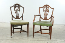 Load image into Gallery viewer, Pair of Hepplewhite Style Mahogany Dining Chairs with Shield Backs
