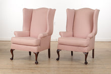 Load image into Gallery viewer, Pair of Soft Pink Wingback Chairs
