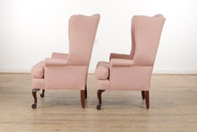 Load image into Gallery viewer, Pair of Soft Pink Wingback Chairs
