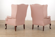 Load image into Gallery viewer, Pair of Soft Pink Wingback Chairs
