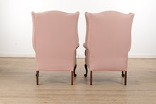 Load image into Gallery viewer, Pair of Soft Pink Wingback Chairs
