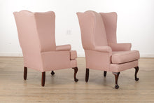 Load image into Gallery viewer, Pair of Soft Pink Wingback Chairs
