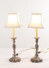 Load image into Gallery viewer, Pair of Sterling Silver Candlestick Lamps
