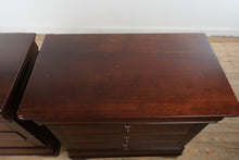 Load image into Gallery viewer, Pair of Sumter Furniture Dark Cherry Nightstands with Felt Lined Drawers
