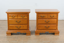 Load image into Gallery viewer, Pair Sumter Furniture Solid Oak Nightstands 3 Drawer Traditional

