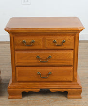 Load image into Gallery viewer, Pair Sumter Furniture Solid Oak Nightstands 3 Drawer Traditional
