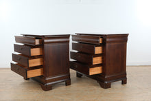 Load image into Gallery viewer, Pair of Sumter Furniture Dark Cherry Nightstands with Felt Lined Drawers
