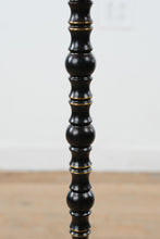 Load image into Gallery viewer, Pair Tall Black Turned Table Lamps Traditional Style with Peach Fabric Shades
