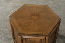 Load image into Gallery viewer, Pair of Thomasville Mystique Hexagonal Burl Wood Storage End Tables
