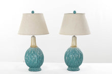 Load image into Gallery viewer, Pair of Turquoise Table Lamps
