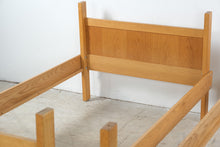 Load image into Gallery viewer, Pair of Twin Wood Bed Frames with Panel Headboards
