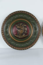 Load image into Gallery viewer, Pair of Large Plaster Wall Medallions Renaissance Armored Knight Portraits 18 Inch
