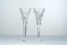 Load image into Gallery viewer, Waterford Millennium Happiness Crystal Champagne Flutes Pair 9 5 Inch Ireland
