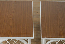 Load image into Gallery viewer, Pair of White Rattan Side Tables
