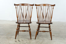 Load image into Gallery viewer, Pair of Vintage Moosehead Solid Wood Windsor Spindle Back Dining Chairs
