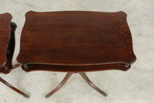 Load image into Gallery viewer, Pair of Brandt Mahogany Pedestal End Tables with Magazine Shelves - Online Only

