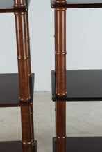 Load image into Gallery viewer, Pair of Regency Style Mahogany Open Bookcases with Brass Accents

