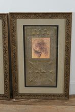 Load image into Gallery viewer, Framed Renaissance-Style Portrait Panels After Leonardo da Vinci – Ornate Gilt Frames, Set of Two
