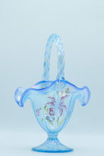 Load image into Gallery viewer, Fenton Paneled Basket in Misty Blue - Museum Collection
