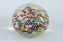 Load image into Gallery viewer, Colorful Millefiori Art Glass Paperweight Scrambled Cane Design 3 Inch
