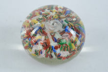 Load image into Gallery viewer, Colorful Millefiori Art Glass Paperweight Scrambled Cane Design 3 Inch
