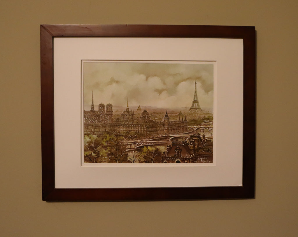 Framed Paris Skyline Print by Maurice Legendre – Vintage European Cityscape Wall Art