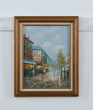 Load image into Gallery viewer, Henry Rogers Original Oil on Canvas – Parisian Street Scene, Signed (16.5&quot; x 20.5&quot;)
