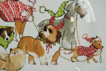 Load image into Gallery viewer, Pier 1 “Park Avenue Puppies” Plates – Set of 4 Hand-Painted Ironstone 8.75” Dinner Plates, Festive Dog Design

