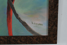 Load image into Gallery viewer, Original Oil Painting of Macaw Parrots by H. Meares | Framed Contemporary Bird Art | Signed Canvas | 16.5” x 20.5”
