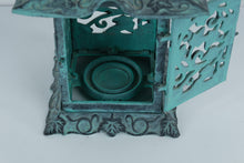 Load image into Gallery viewer, PartyLite Verdigris Metal Lantern Candle Holder – 13&quot; Tall – Decorative Tealight Lantern
