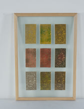 Load image into Gallery viewer, Vintage Nine Panel Botanical Relief Paper Wall Art Framed 16x22
