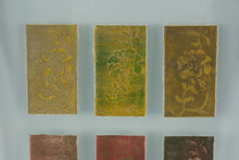 Load image into Gallery viewer, Vintage Nine Panel Botanical Relief Paper Wall Art Framed 16x22
