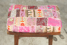 Load image into Gallery viewer, Bohemian Patchwork Upholstered Wood Vanity Stool
