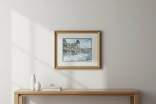 Load image into Gallery viewer, Patricia Rainey Cape May NJ Signed Print Framed Coastal Victorian Winter Scene 22x18
