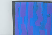 Load image into Gallery viewer, Patrick Horsley Studio Pottery Wall Plate Blue Purple Abstract Ceramic 12 Inch
