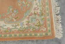 Load image into Gallery viewer, Peach Floral Rug with Center Medallion - 4&#39; x 5.6&#39;
