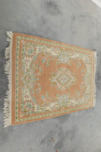Load image into Gallery viewer, Peach Floral Rug with Center Medallion - 4&#39; x 5.6&#39;
