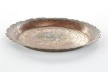 Load image into Gallery viewer, Etched Brass Peacock Plate / Tray / Trinket
