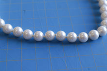 Load image into Gallery viewer, White Imitation Pearl Bead Necklace Knotted Graduated Toggle Clasp
