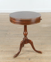 Load image into Gallery viewer, 🪑 Vintage Duncan Phyfe Style Pedestal Drum Table – Single Drawer
