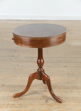 Load image into Gallery viewer, 🪑 Vintage Duncan Phyfe Style Pedestal Drum Table – Single Drawer
