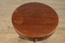 Load image into Gallery viewer, 🪑 Vintage Duncan Phyfe Style Pedestal Drum Table – Single Drawer
